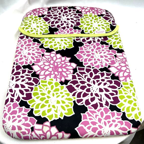 MacBeth Laptop or ipad Carrier  bag Cover Soft 11.5 x 13.5" purple pink lime - Picture 1 of 7